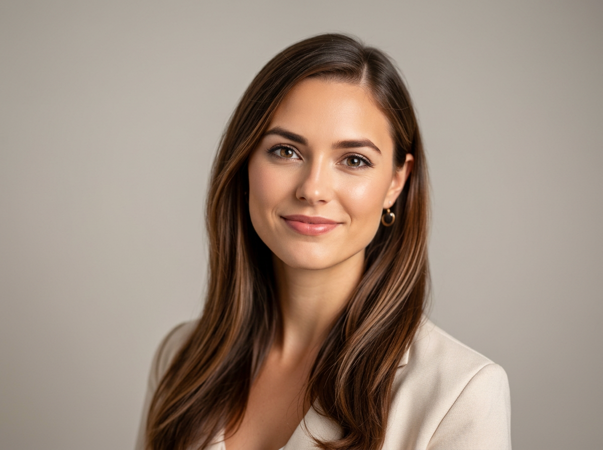 young professional woman before and after - after