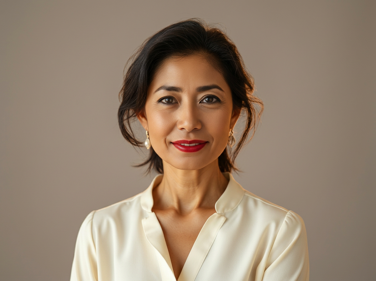 woman before and after editorial portrait - after